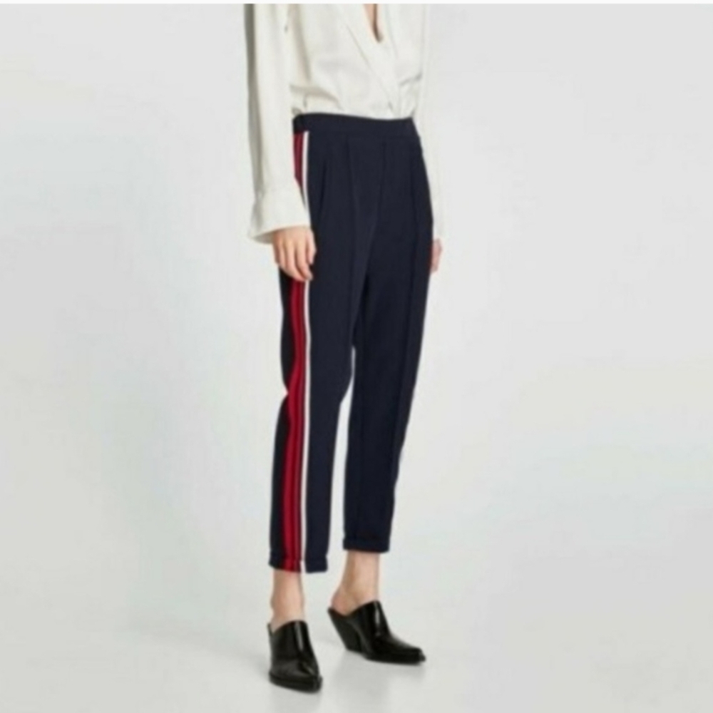 Zara Red White And Blue Trousers Size XS